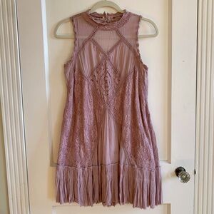 Free People Purple Lace Tunic Dress
